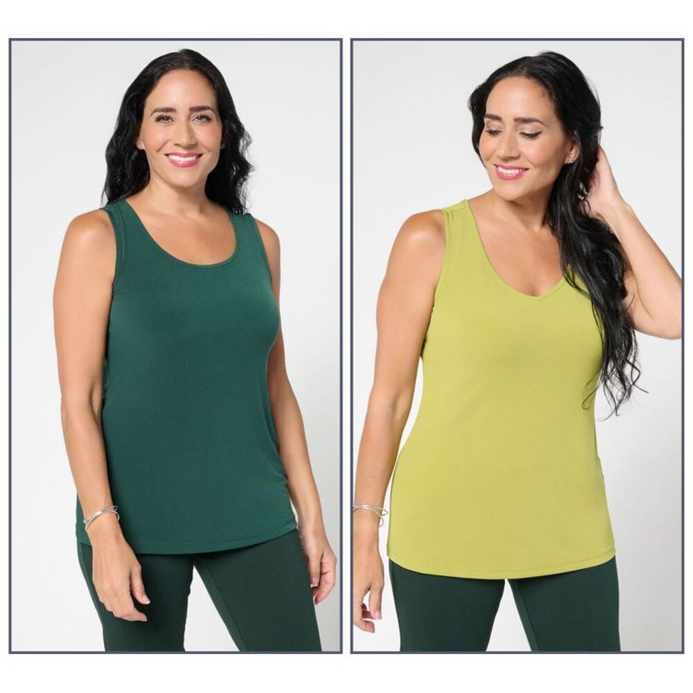 Susan Graver Women's Top Sz L Essentials Liquid Knit Tanks Blonde A706709